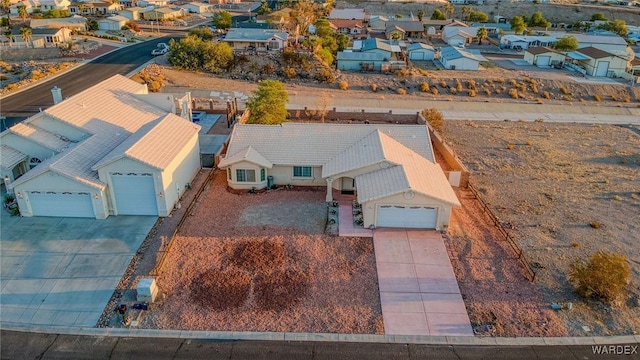 aerial view with a residential view