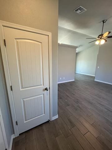 3515 E Lum Ave, Kingman, AZ 86409 - empty room featuring dark wood finished floors, ceiling fan, and baseboards