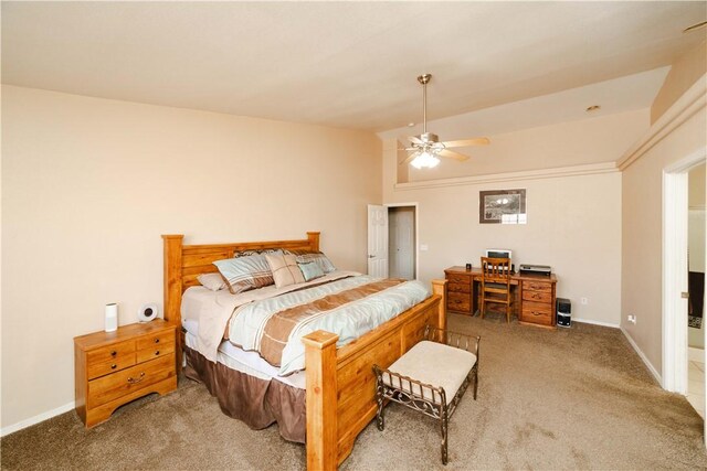 3048 Mallory Loop, Kingman, AZ 86401 - carpeted bedroom featuring baseboards, ceiling fan, and an office area