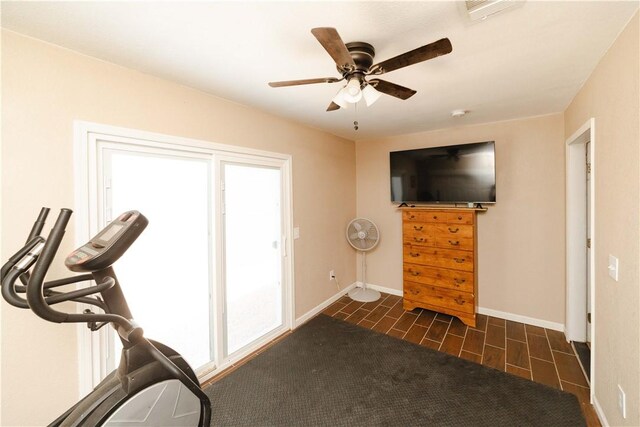 3048 Mallory Loop, Kingman, AZ 86401 - exercise area with baseboards and ceiling fan