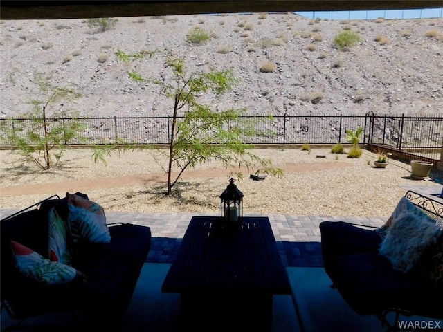 view of yard featuring a fenced backyard and a patio