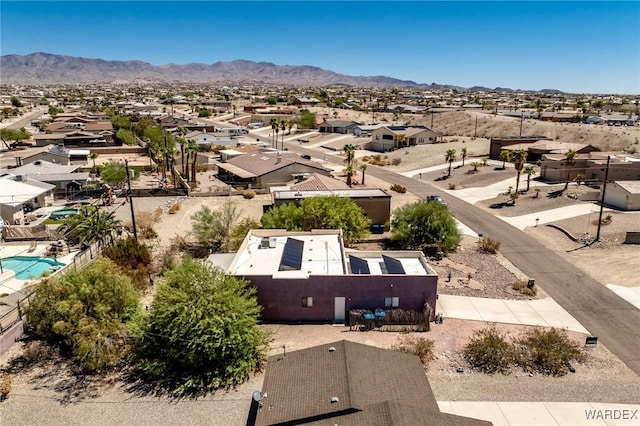 drone / aerial view with a mountain view and a residential view