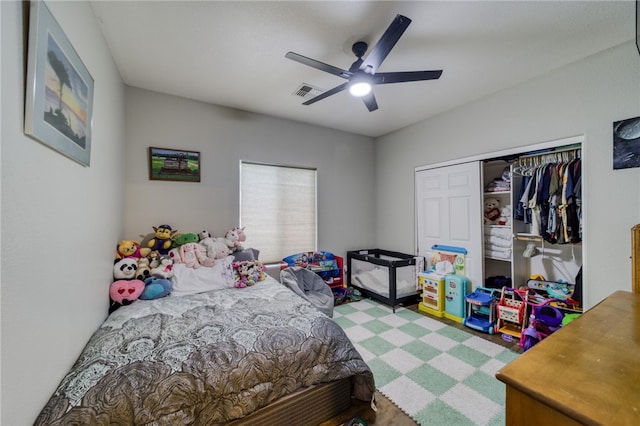 1919 Richardo Ave, Bullhead City, AZ 86442 - bedroom featuring a closet and a ceiling fan