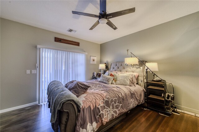 1919 Richardo Ave, Bullhead City, AZ 86442 - bedroom with wood finished floors, baseboards, and a ceiling fan