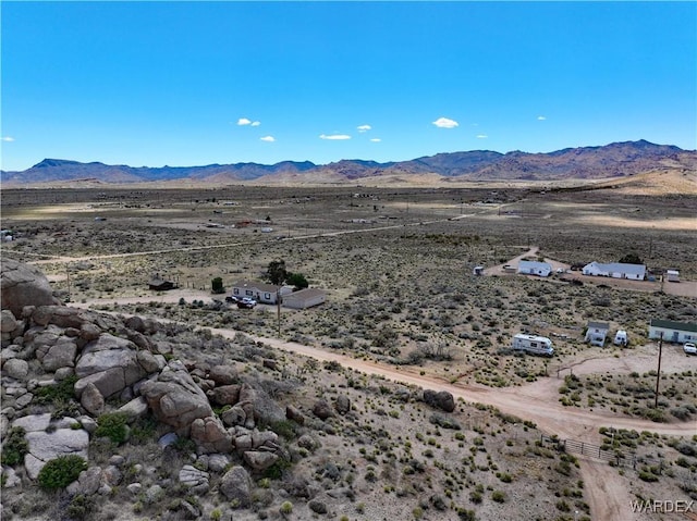 property view of mountains featuring a rural view and view of desert