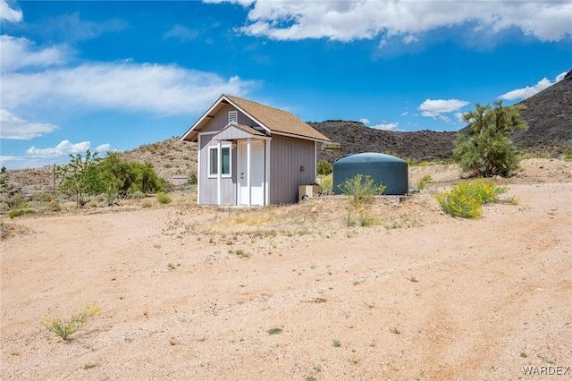 exterior space with a mountain view