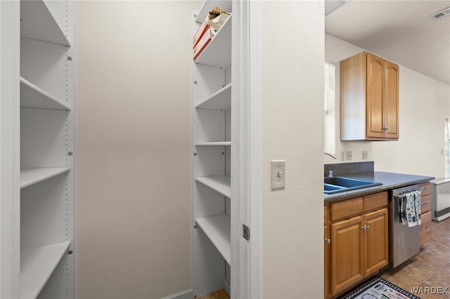 storage area featuring visible vents and a sink