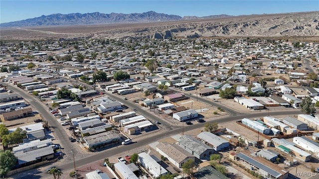 aerial view with a residential view and a mountain view