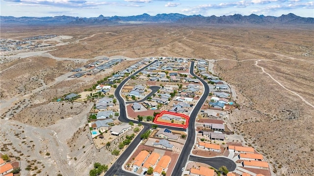 aerial view with a residential view and a mountain view