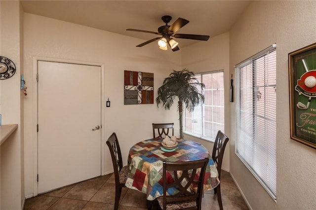 1650 Smoketree Ave Unit 103, Lake Havasu, AZ 86403 - dining room with tile patterned flooring and ceiling fan