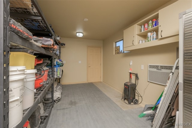 storage area featuring a wall mounted AC