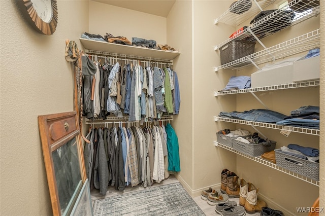 view of walk in closet