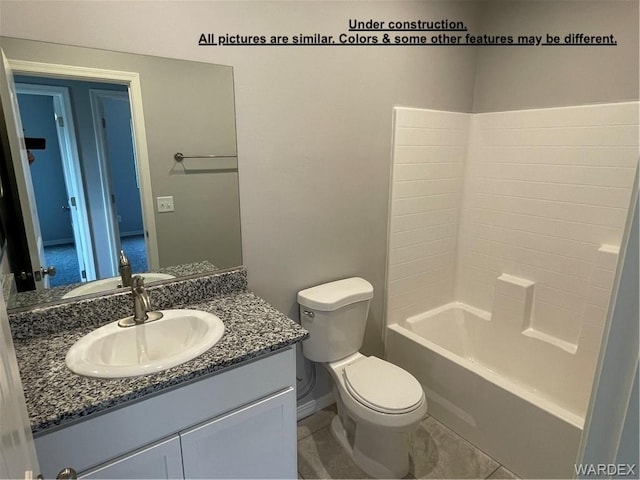 4939 N Famoso Dr, Kingman, AZ 86409 - full bath with vanity, toilet, baseboards, and shower / bath combination