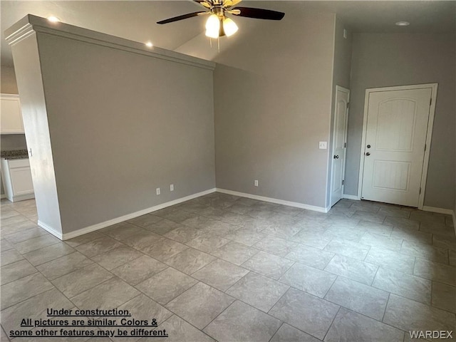 4939 N Famoso Dr, Kingman, AZ 86409 - empty room featuring ceiling fan, baseboards, and recessed lighting
