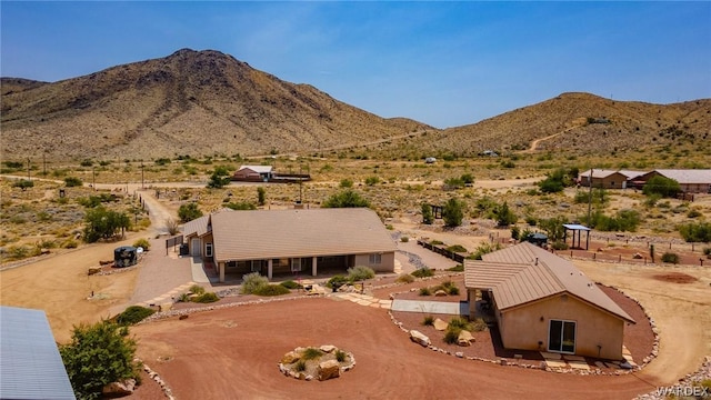 drone / aerial view with a mountain view