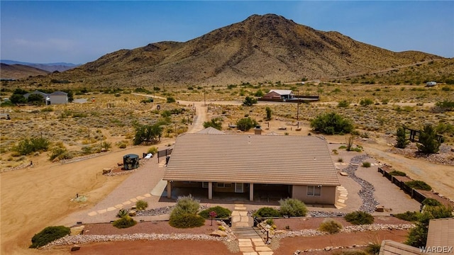 aerial view featuring a mountain view