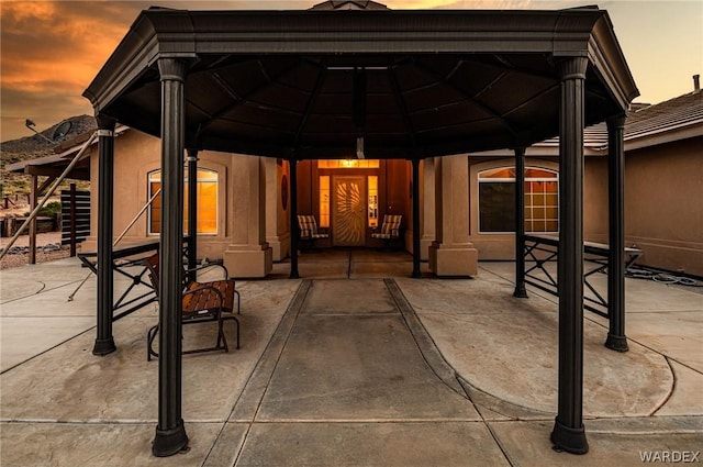 view of patio with a gazebo