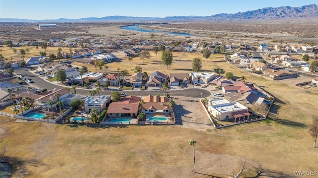 aerial view with a residential view and a mountain view