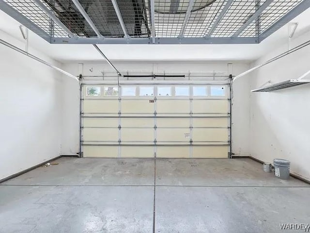 garage with baseboards