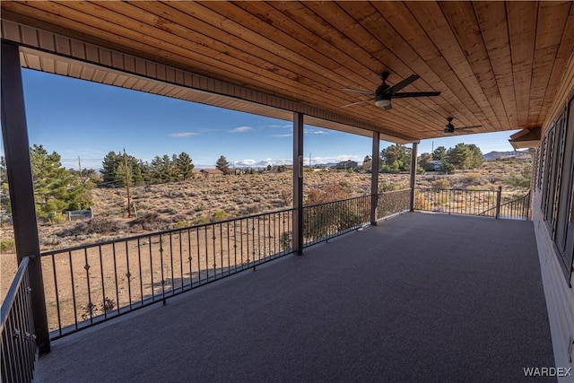 view of patio with ceiling fan