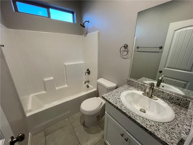4933 N Famoso Dr, Kingman, AZ 86409 - bathroom with toilet, shower / washtub combination, vanity, and tile patterned floors
