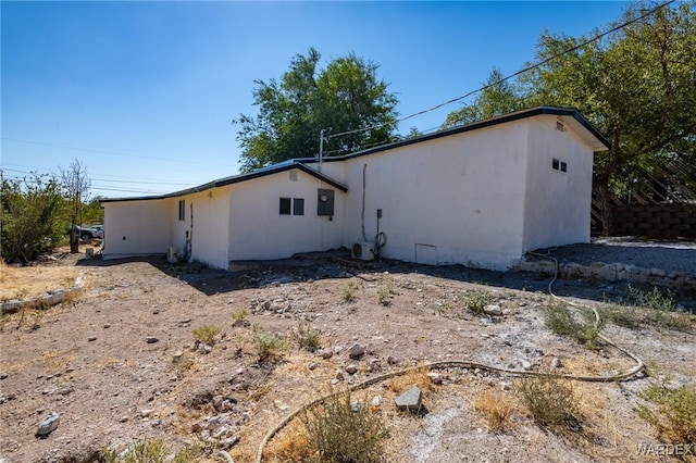 view of home's exterior featuring stucco siding