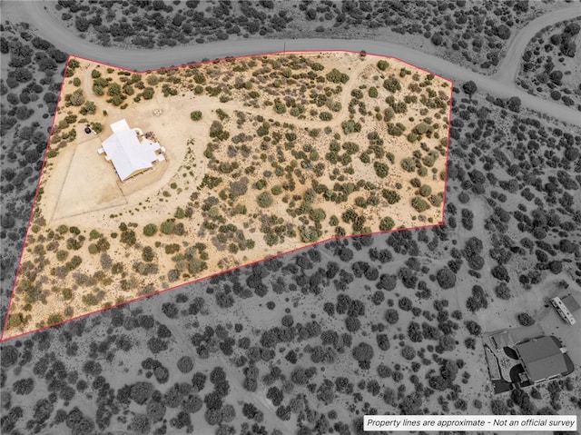 9076 E Mountain Shadow Rd, Kingman, AZ 86401 - aerial overview of property's location featuring property boundaries highlighted