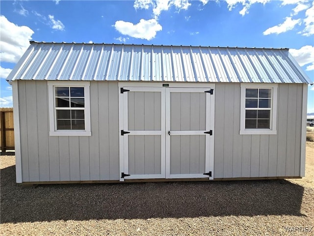 view of shed