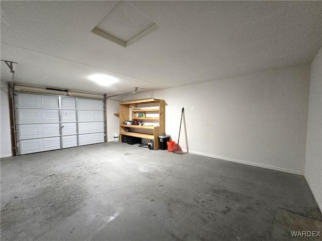 garage with baseboards