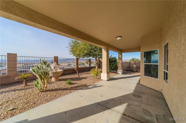 view of patio featuring a fenced backyard