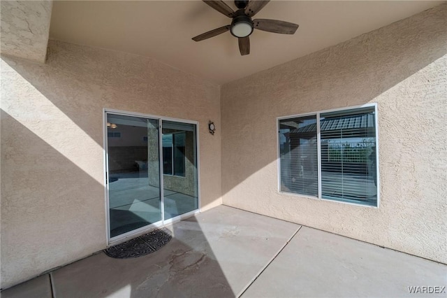 view of patio / terrace with ceiling fan