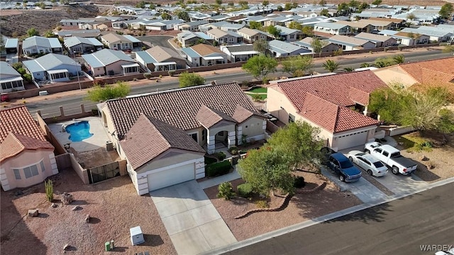 bird's eye view with a residential view