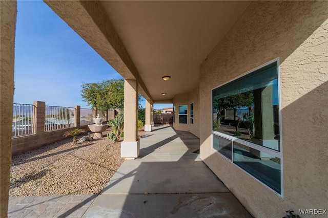 view of patio with a fenced backyard