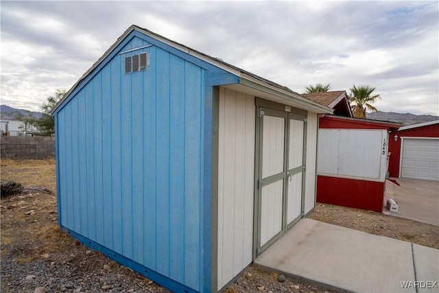 view of shed