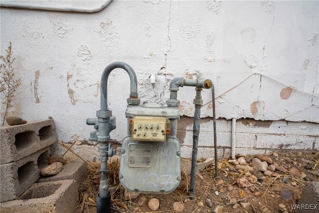 exterior details featuring gas meter