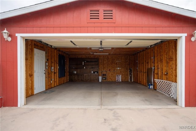 view of garage