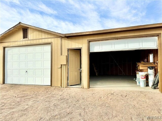 view of garage