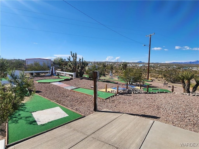 view of community featuring a mountain view