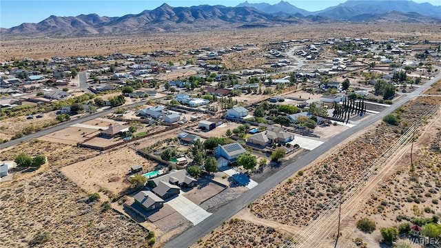 bird's eye view with a residential view and a mountain view