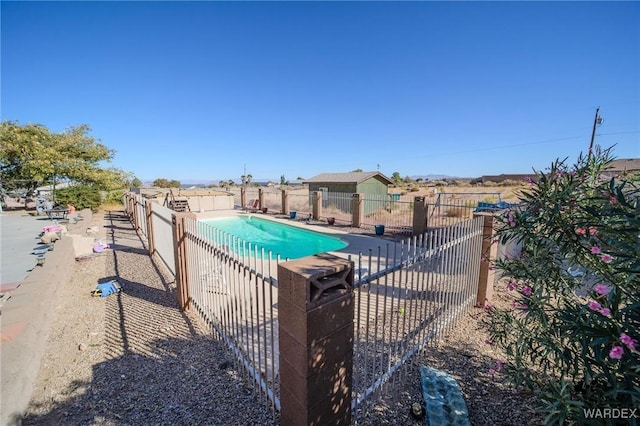 view of pool featuring fence and a fenced in pool