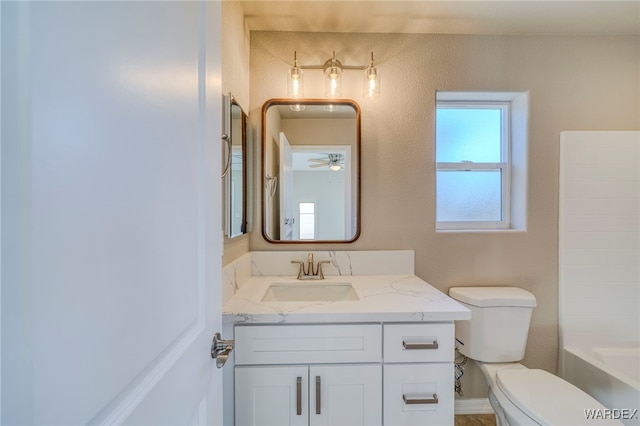 full bath with toilet and vanity