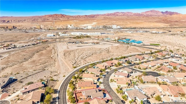 aerial view featuring a residential view and a mountain view