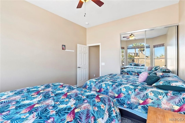 bedroom with a ceiling fan