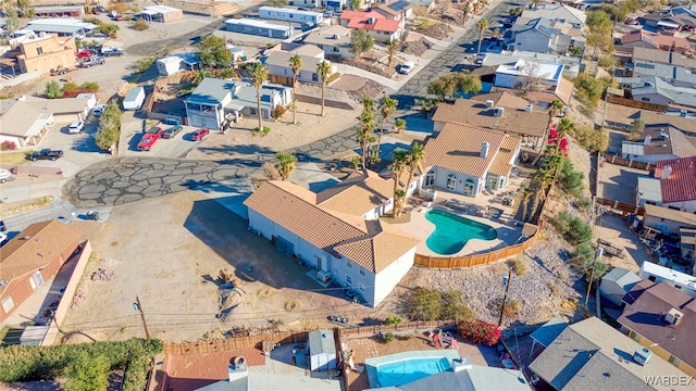 bird's eye view with a residential view