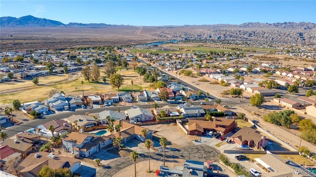 birds eye view of property featuring a residential view and a mountain view