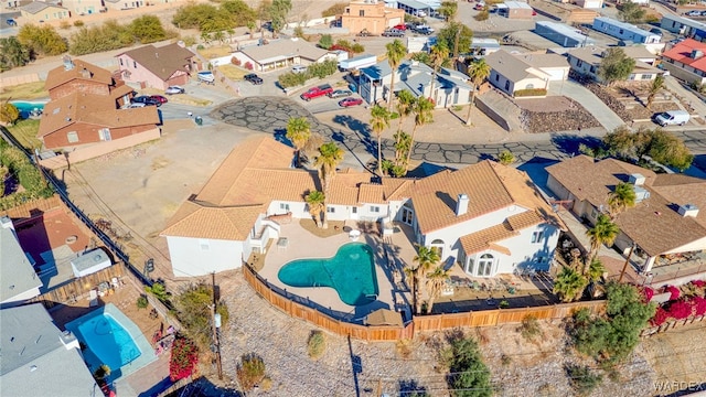 aerial view with a residential view