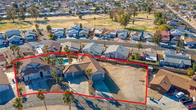 bird's eye view featuring a residential view