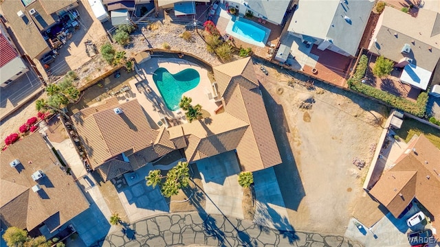 aerial view featuring a residential view