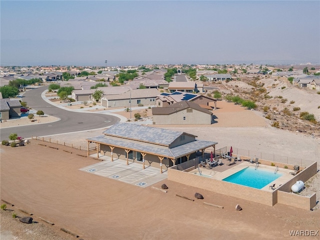 drone / aerial view with a residential view