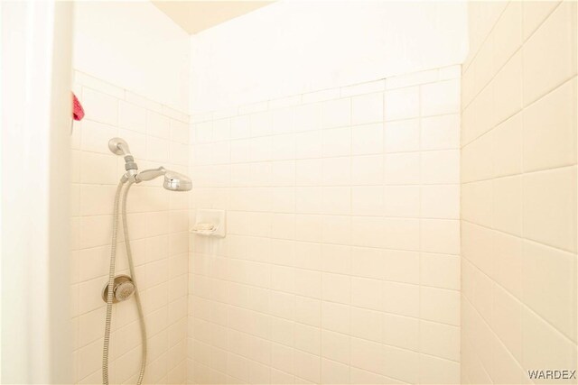 bathroom featuring a tile shower